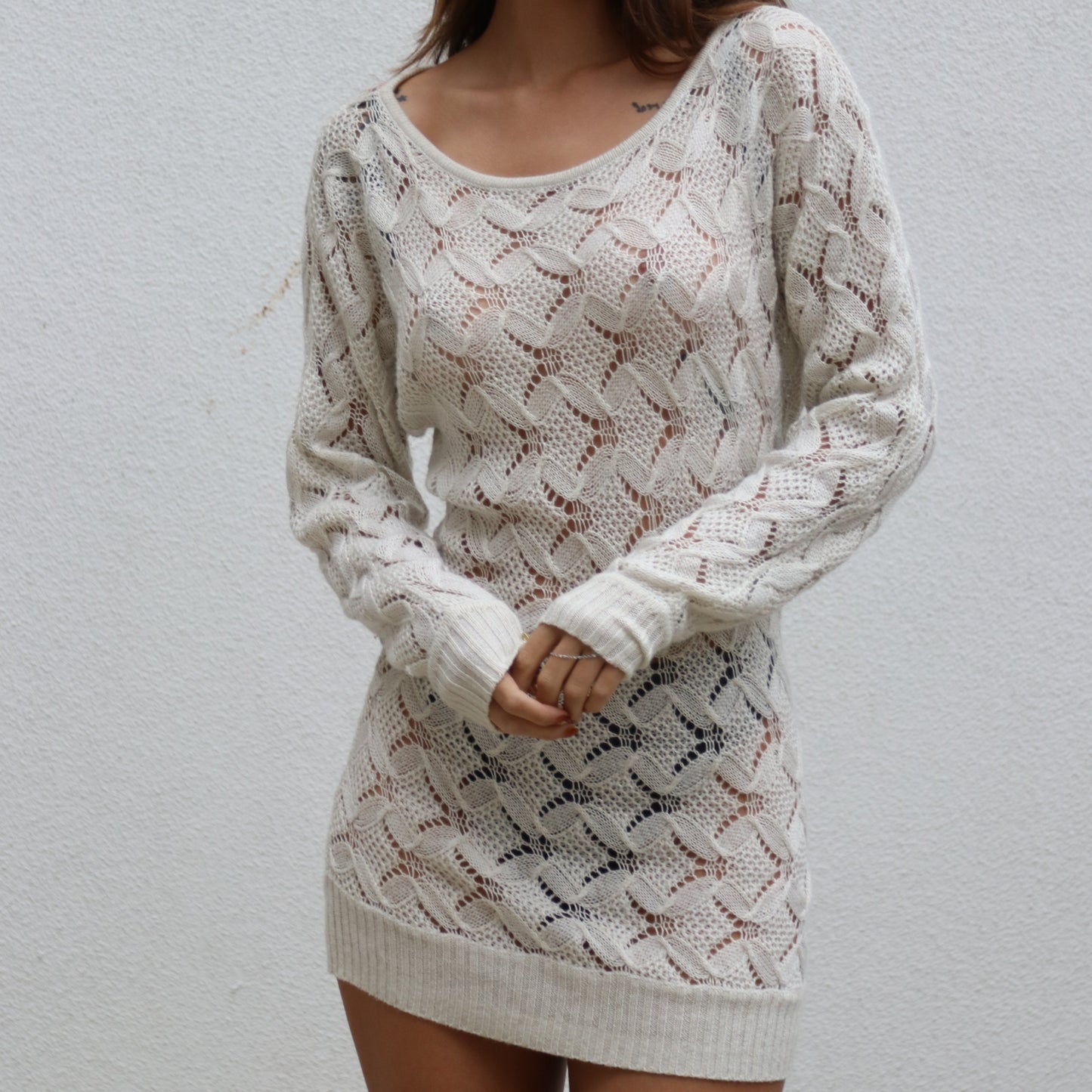 BeBe Top or Dress in White Knit