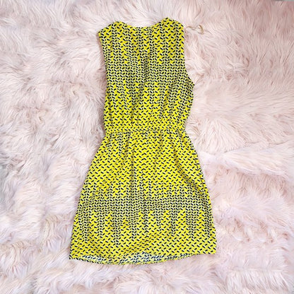 Vintage Yellow & Blue Ruffled Top Dress