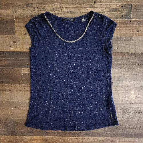 Maison Scotch And Soda Sparkle T Shirt Womens Blue Gold