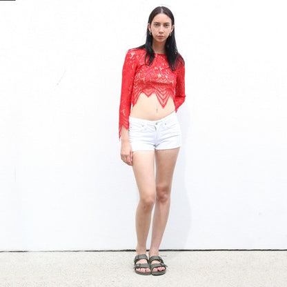 Angl red lace top