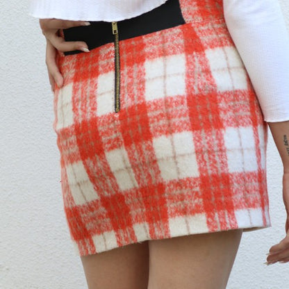 Top Shop Orange and White Skirt