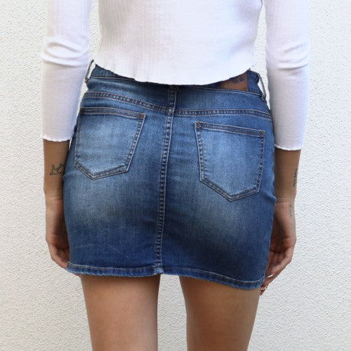 Wild Blue Mini Skirt - Jeans size small