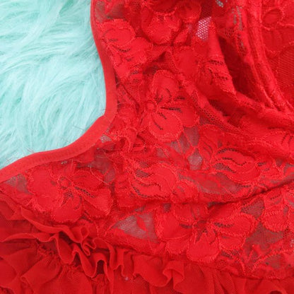 Red Rose Lace Detail Teddy