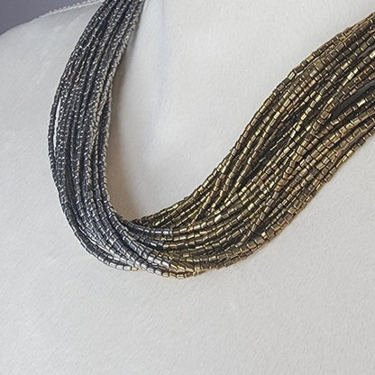 Gold and Silver Beaded Necklace