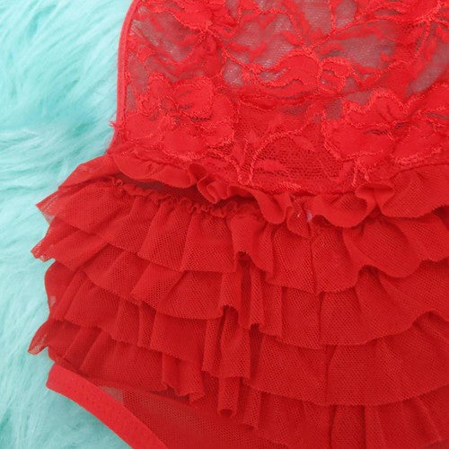 Red Rose Lace Detail Teddy