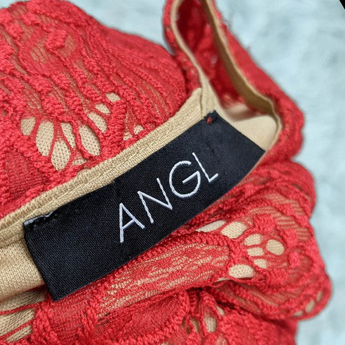 Angl red lace top